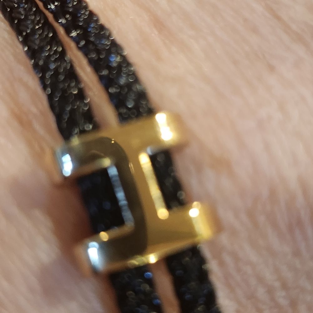 Hermes Black and Gold H Rope Bracelet - Picture 2 of 6